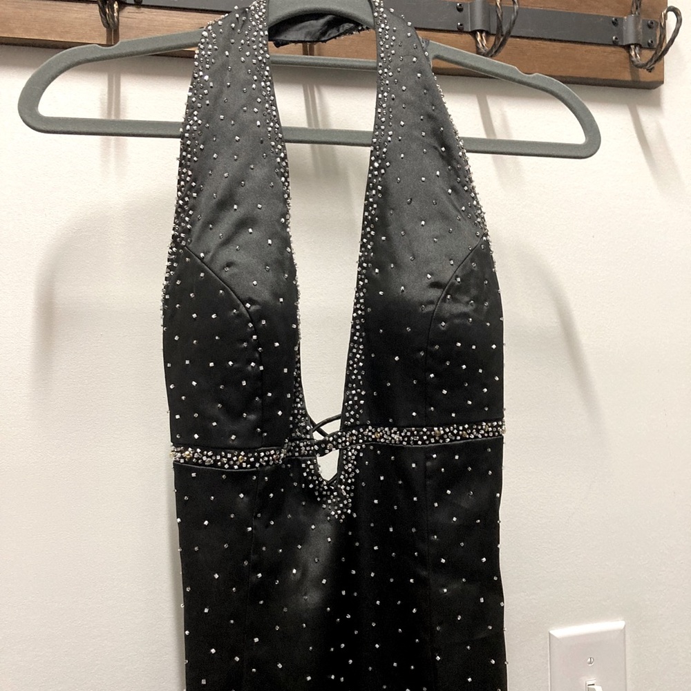 Cache Formal Gown - Black Satin